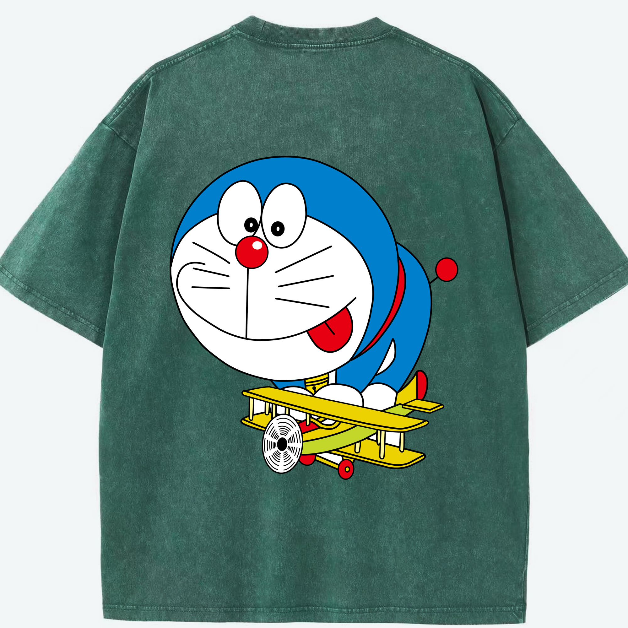 （画像用） ドラえもん Doraemon 綿100% ヴィンテージ風 半袖Tシャツ（背面プリント）